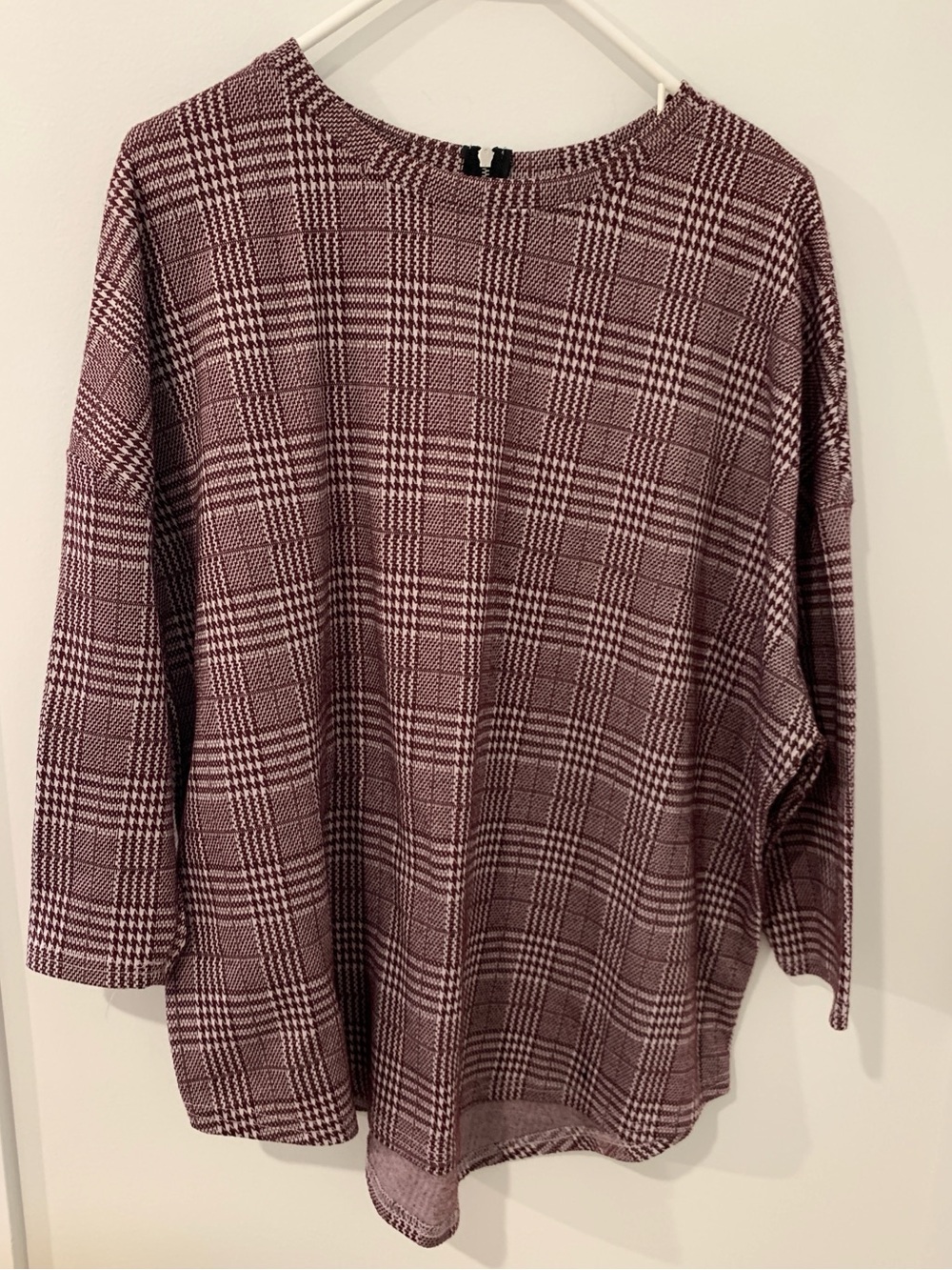 Primark burgundy check tunic top